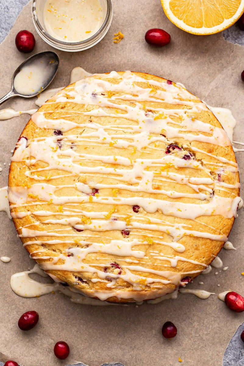 cranberry orange yogurt cake