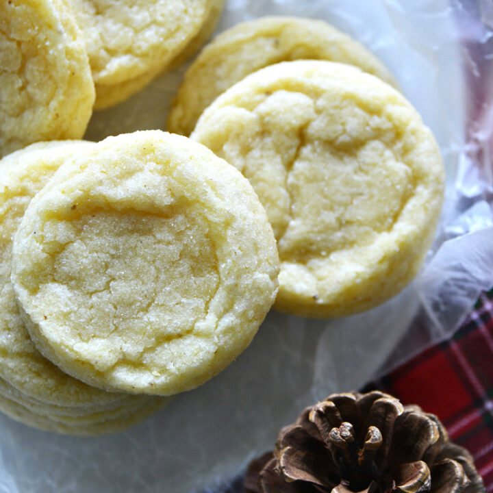 Eggnog Cookies stacked