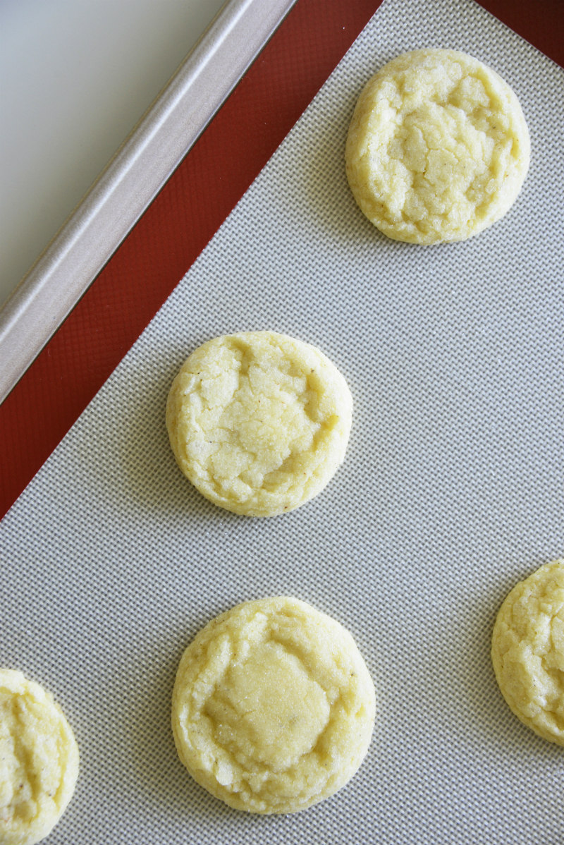 eggnog cookies on baking sheet