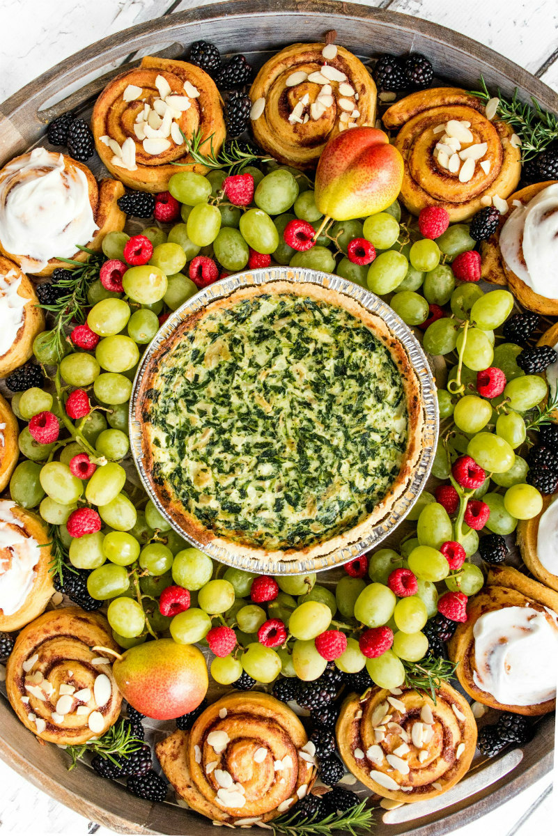 quiche wreath breakfast board