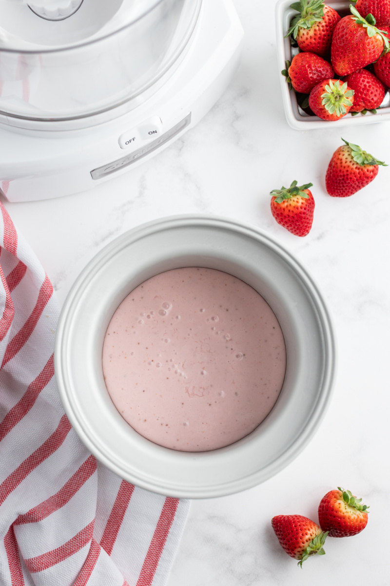 making ice cream in an ice cream maker