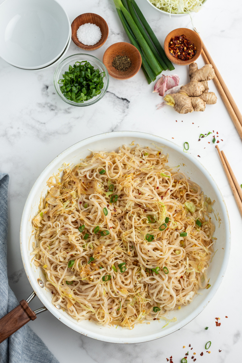 longevity noodles in big white bowl