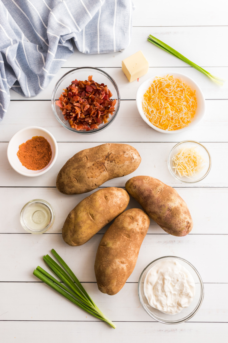 ingredients displayed for potato skins