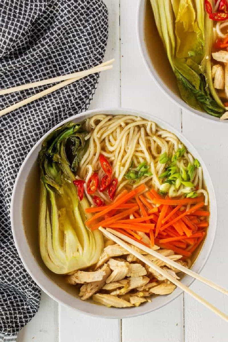 bowl of Chinese Chicken noodle soup