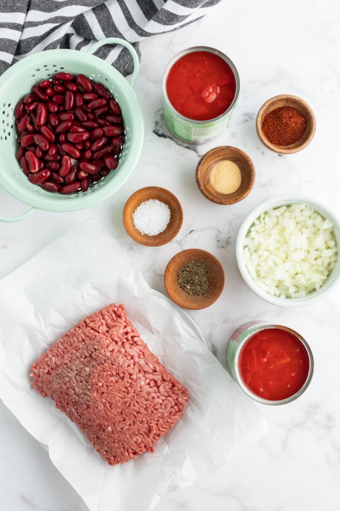 ingredients displayed for chili