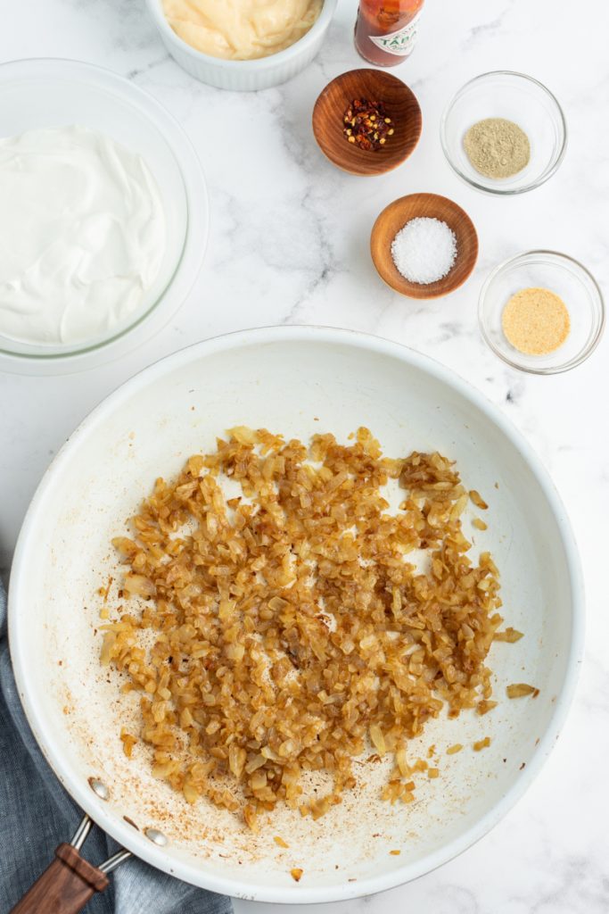 caramelized onions in pan