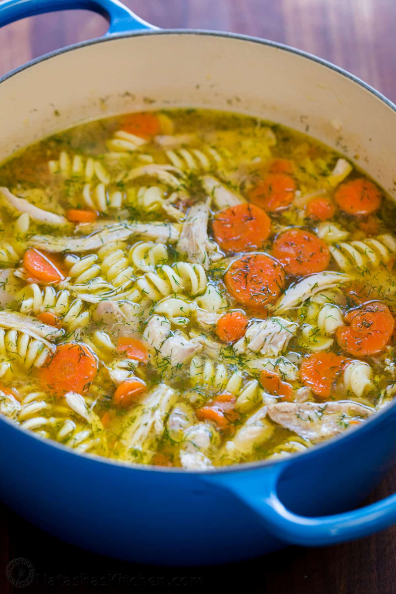 pot of easy chicken noodle soup