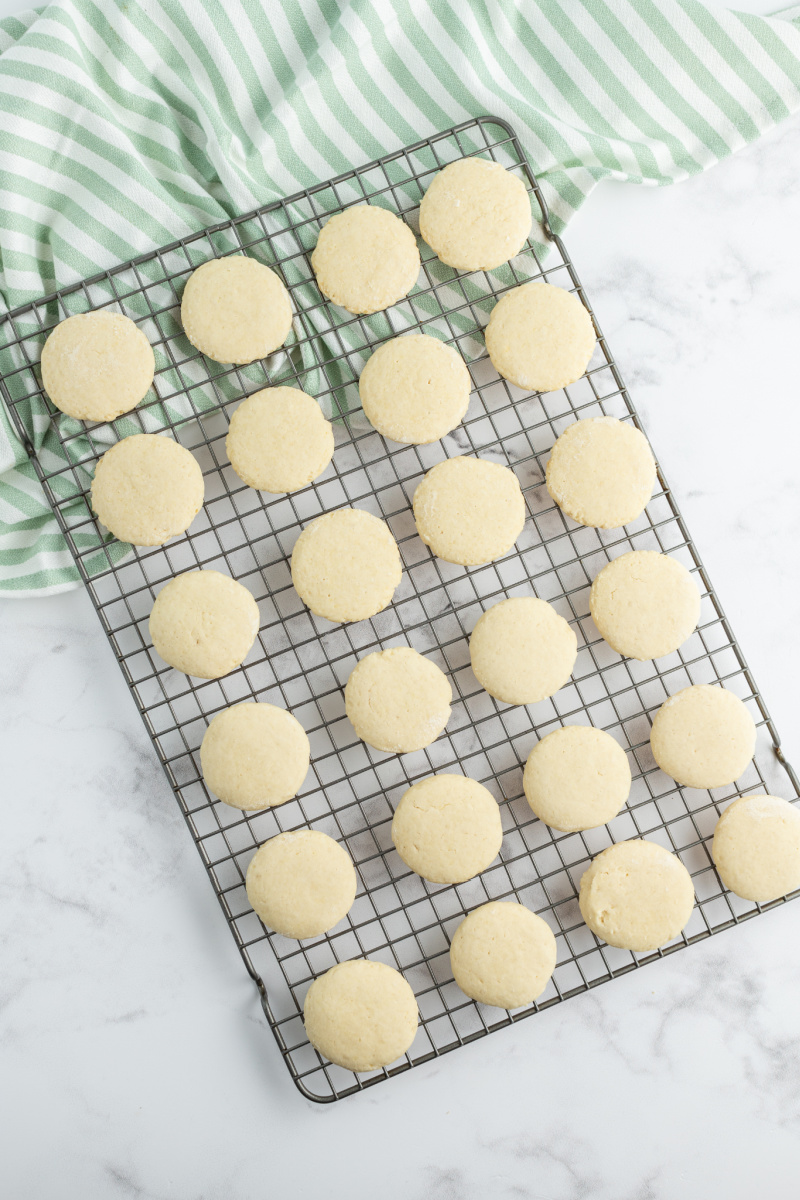 sugar cookies on rack