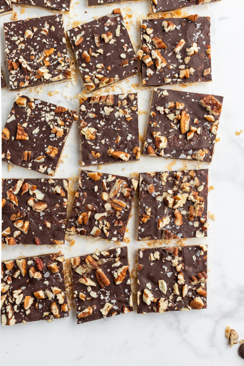 pecan praline chocolate matzoh pieces