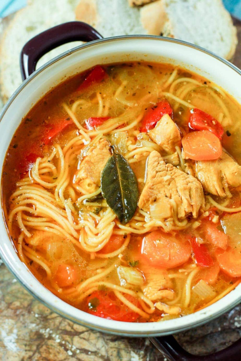 Puerto Rican Chicken Noodle Soup