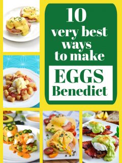 pinterest collage image for eggs benedict