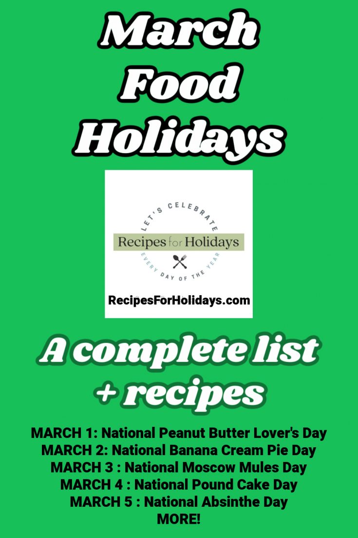 MARCH Food Holidays Recipes For Holidays