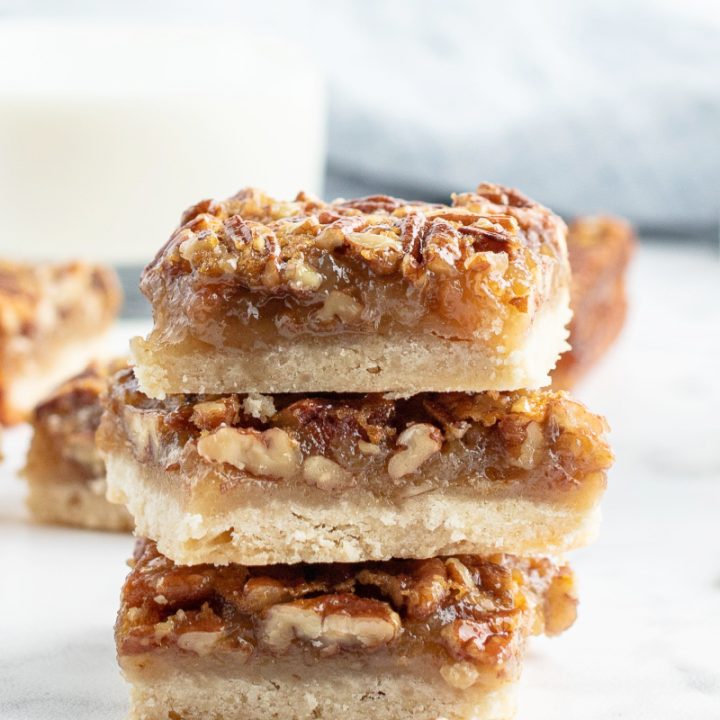 stack of three pecan pie bars