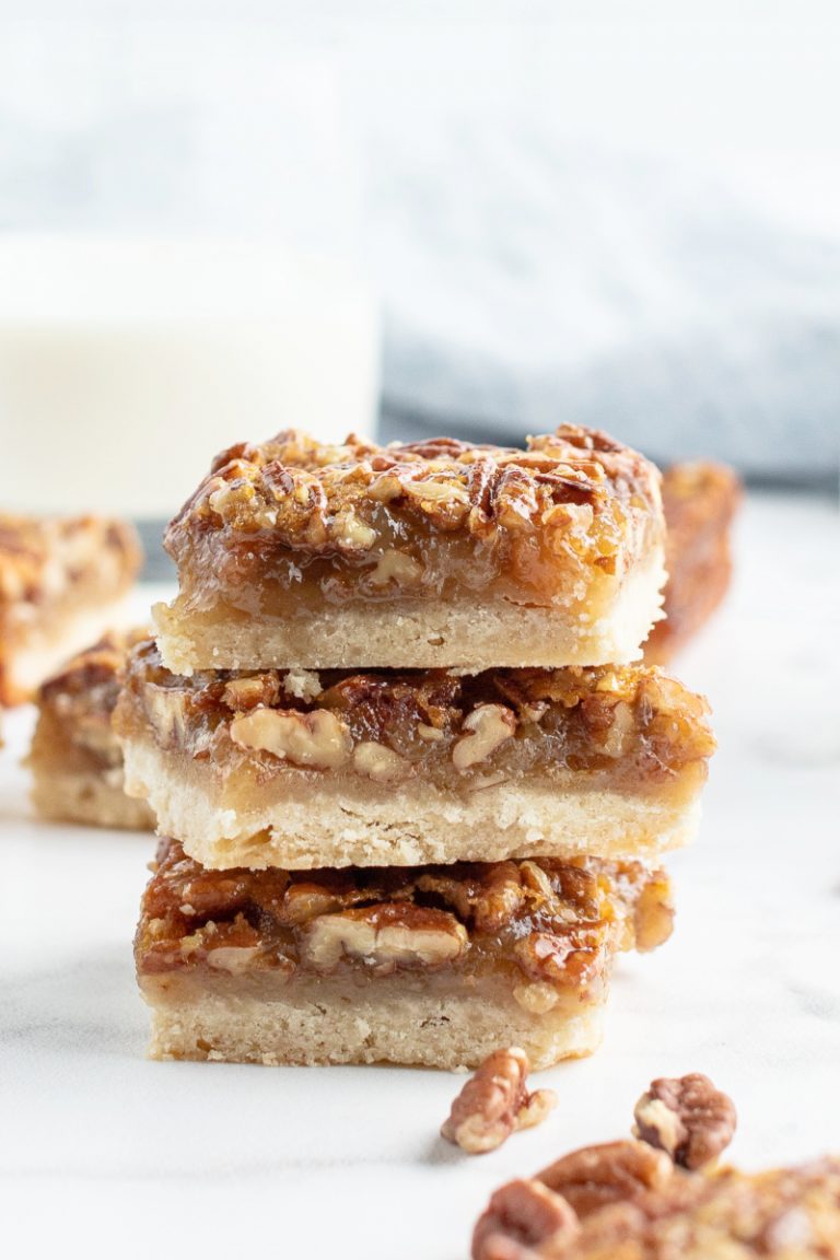 stack of three pecan pie bars