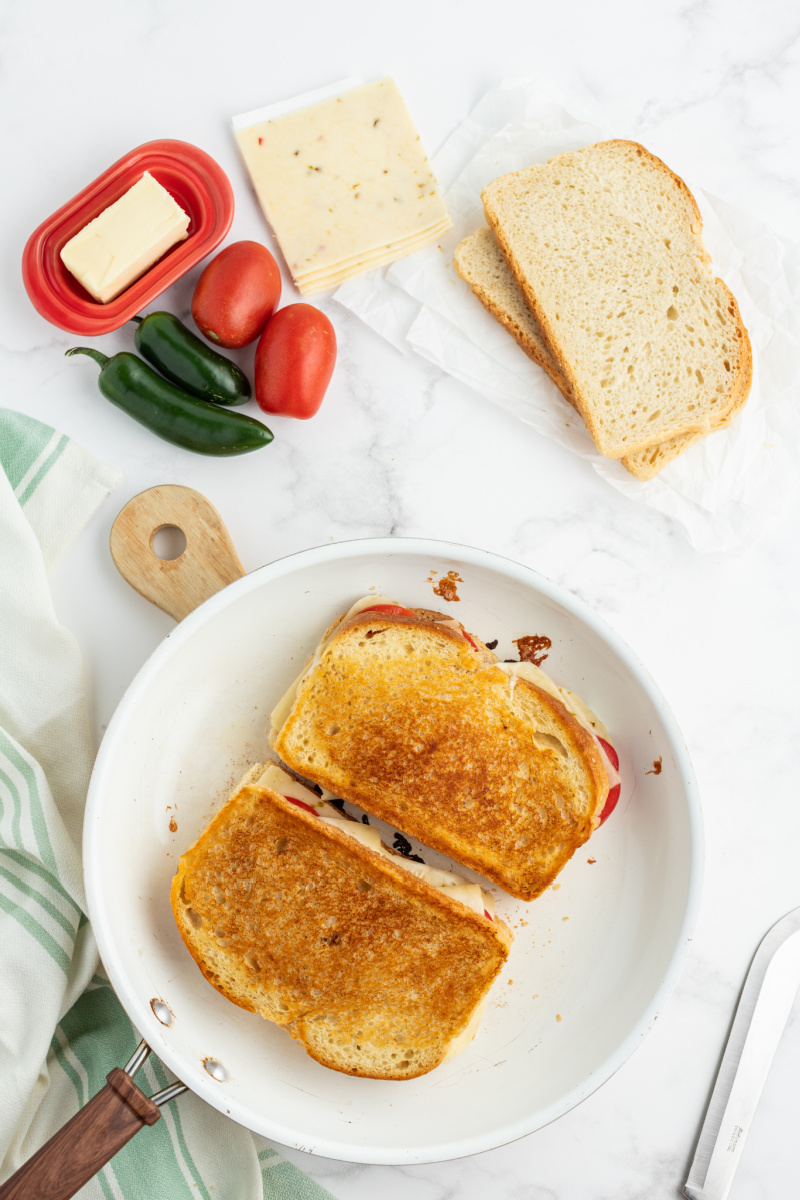 grilled cheese on a white plate