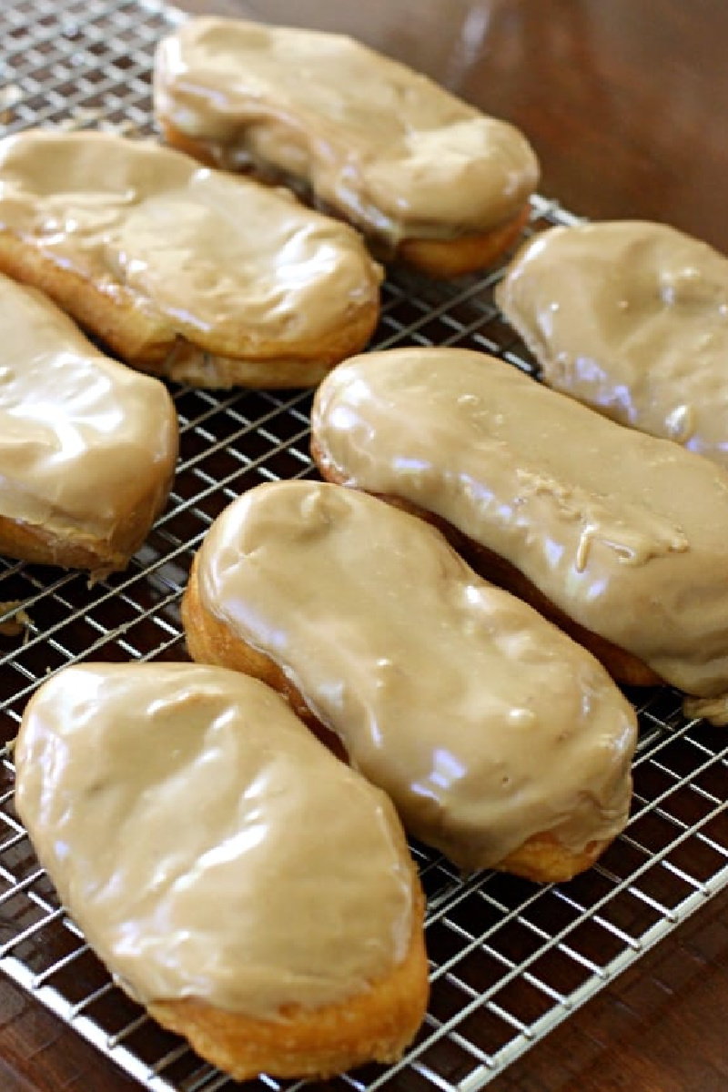 maple bars on a cooling rack