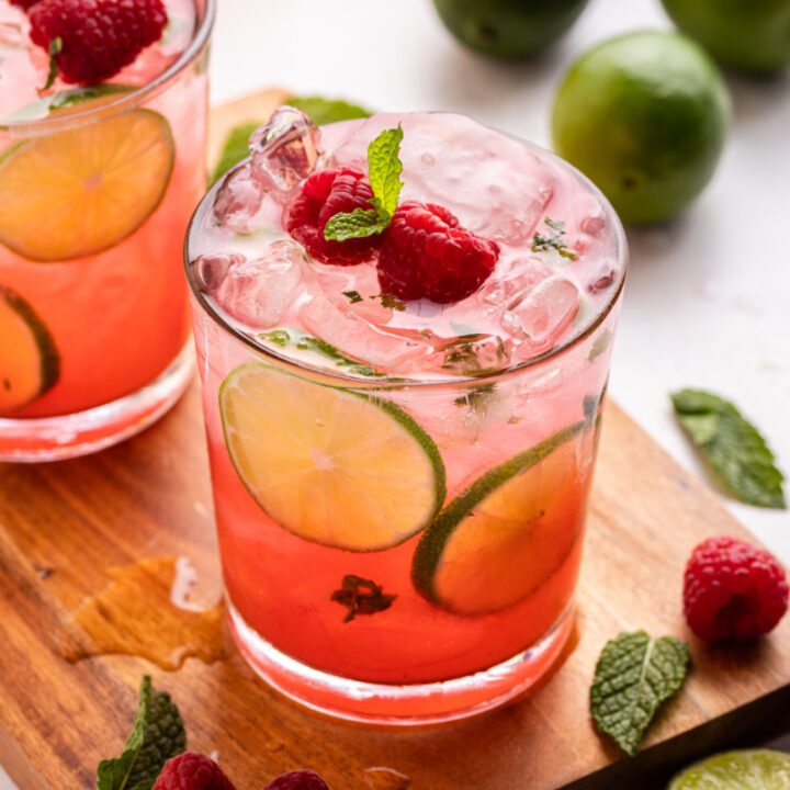 honey raspberry mojitos