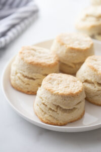 mile high biscuits on white plate