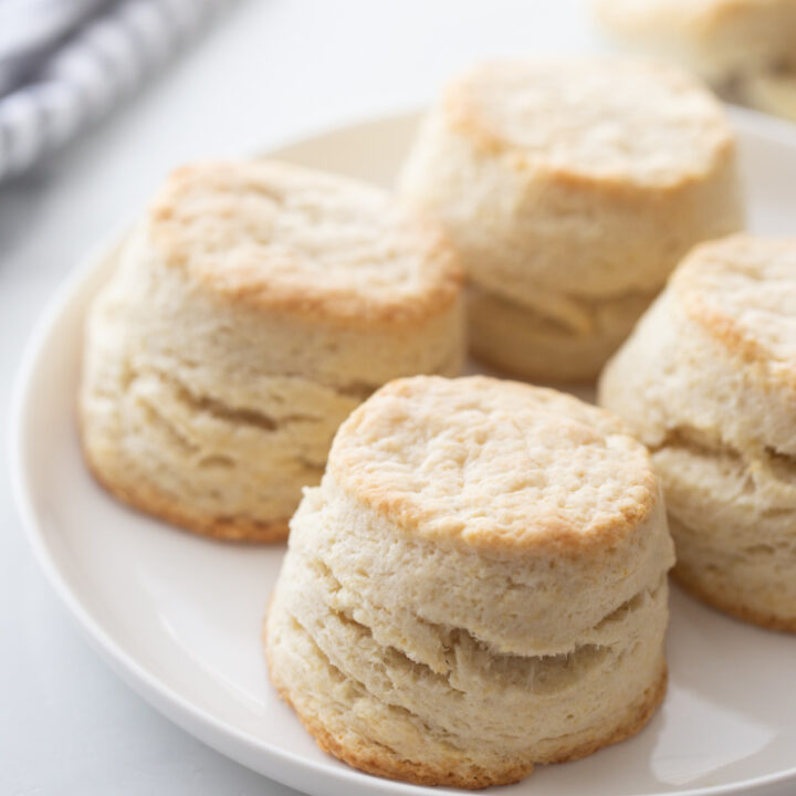 mile high biscuits on white plate