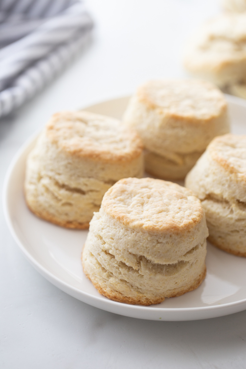 mile high biscuits on white plate