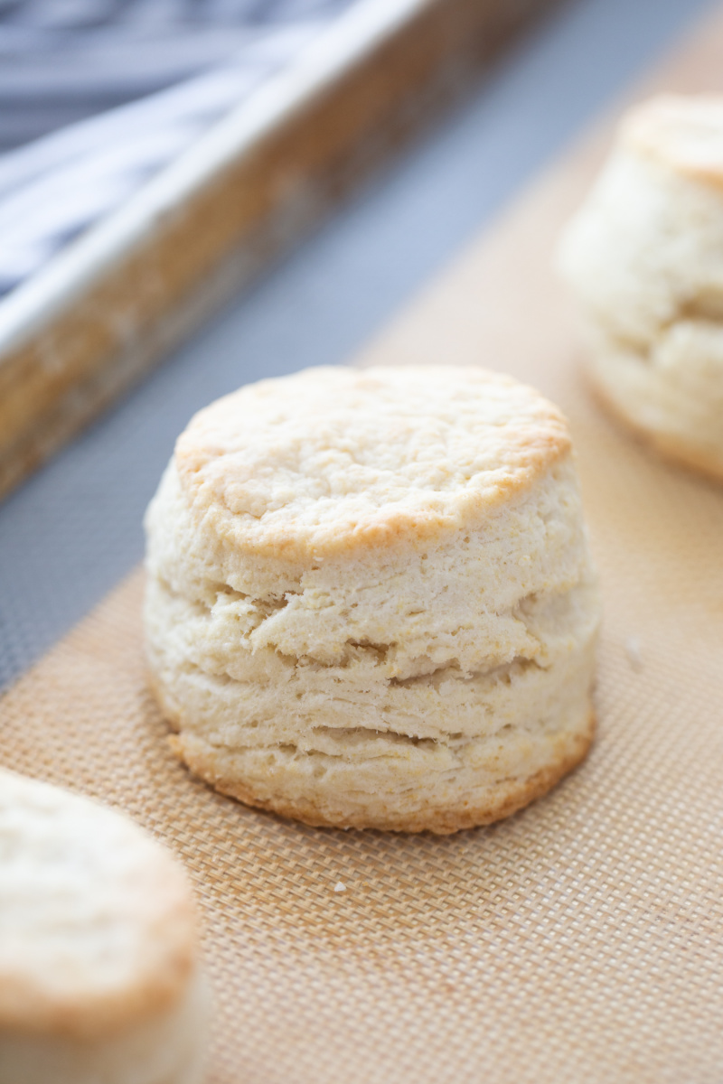 mile high biscuits on baking sheet