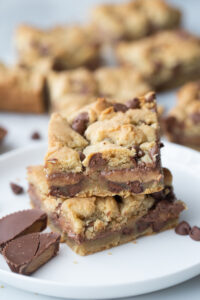 Reeses Stuffed Chocolate Chip Cookie Bars - Recipes For Holidays