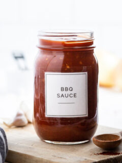 sweet and smoky barbecue sauce in a jar