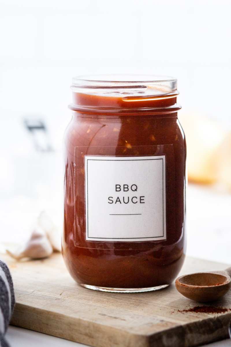 sweet and smoky barbecue sauce in a jar