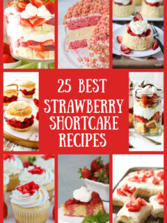 pinterest collage image for strawberry shortcake recipes