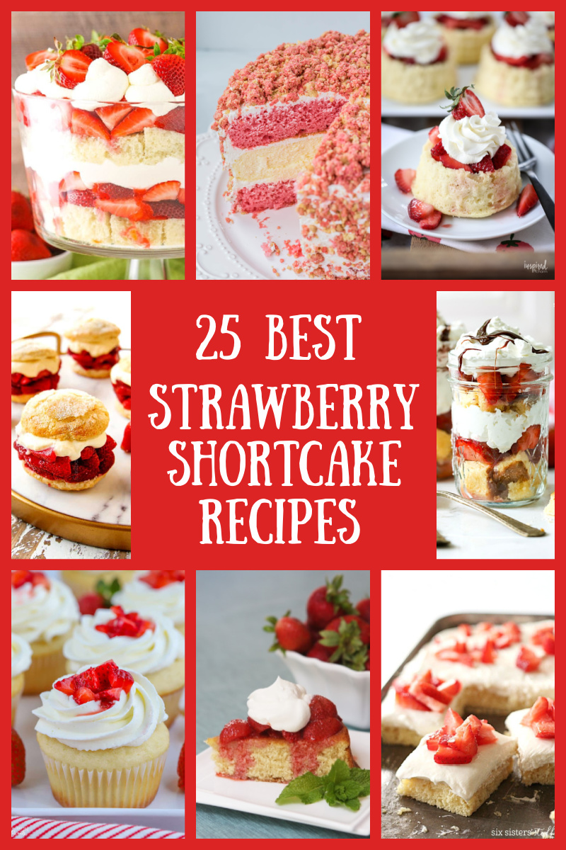pinterest collage image for strawberry shortcake recipes