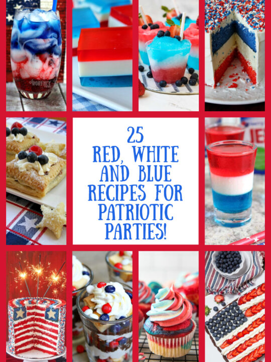 pinterest collage image for red white and blue recipes