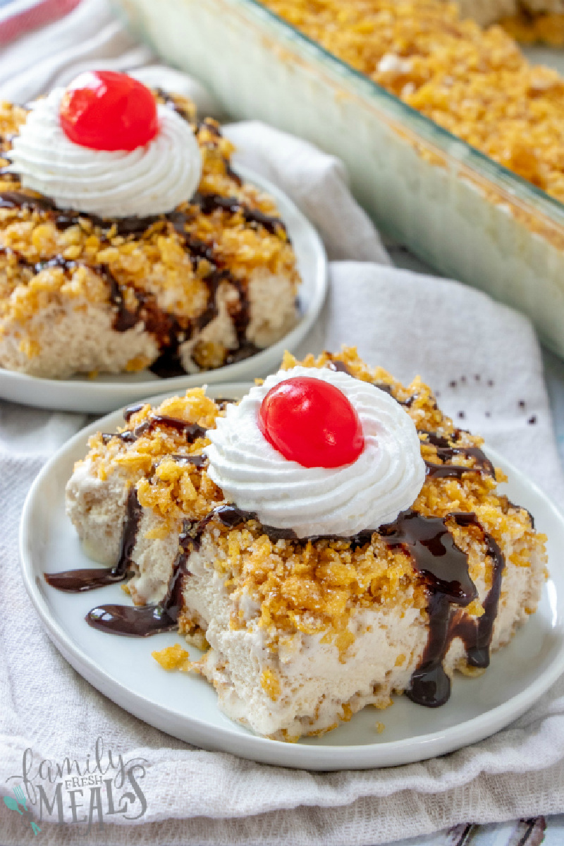 slice of fried ice cream cake