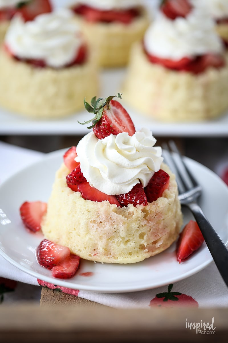 strawberry shortcake on a white plate