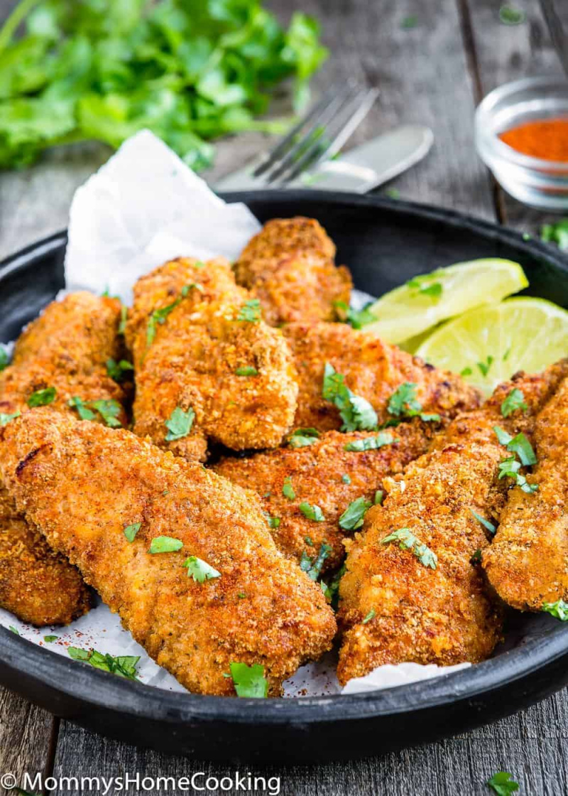 skinny oven fried chicken in a bowl