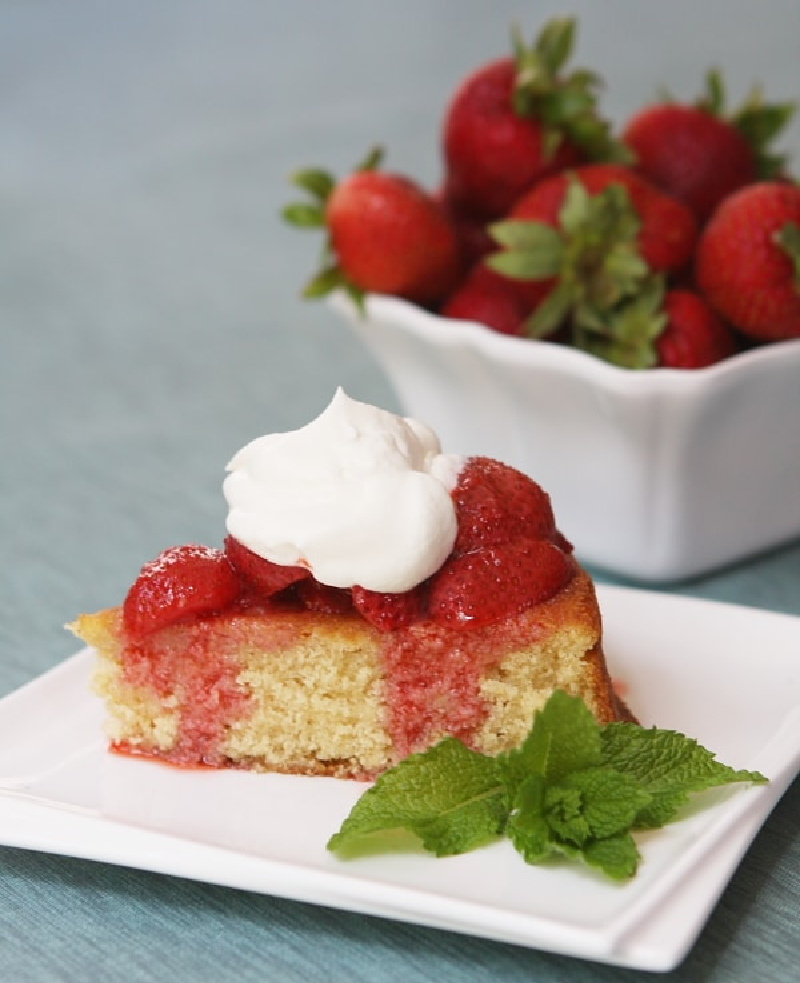 slice of brown butter strawberry shortcake