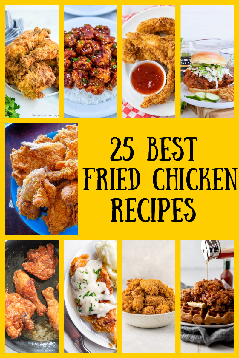 pinterest collage image for fried chicken recipes