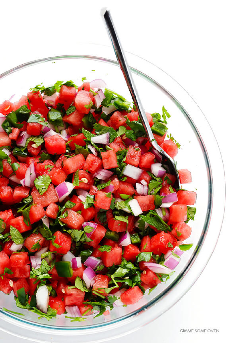 watermelon salsa in a bowl