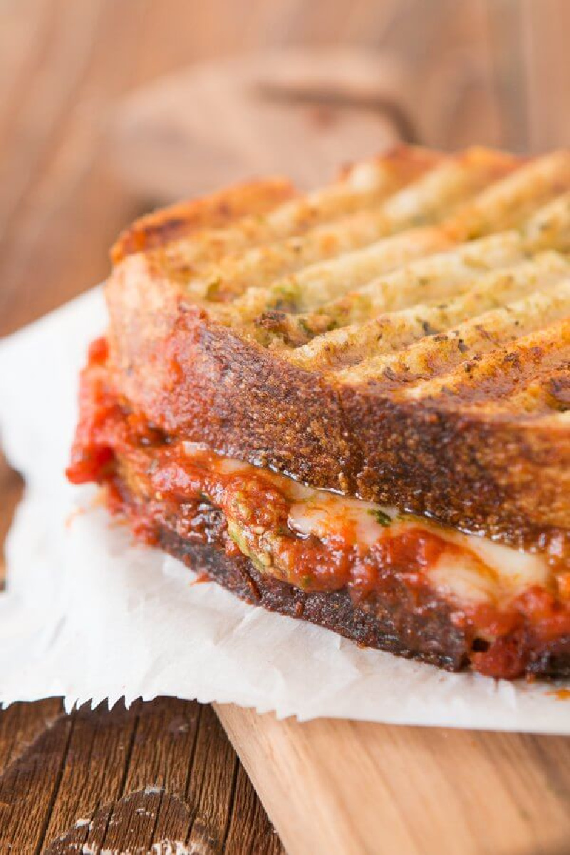 pesto meatball panini