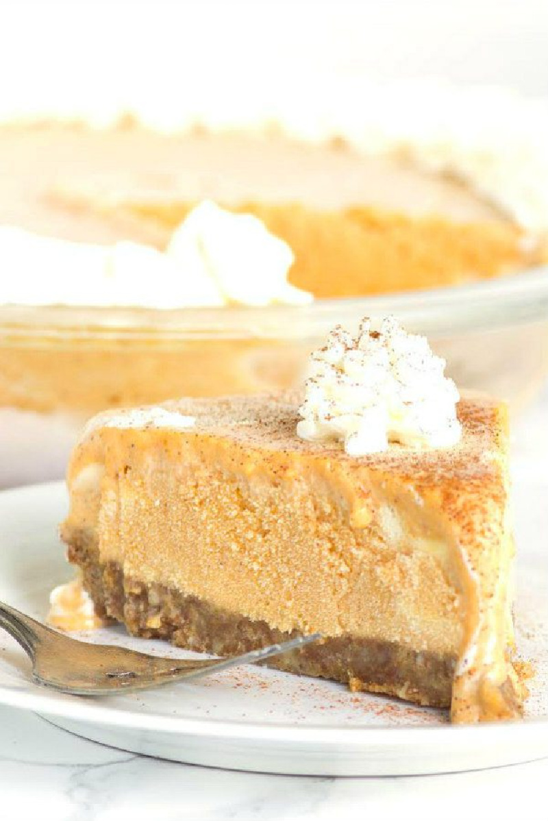 slice of pumpkin ice cream pie