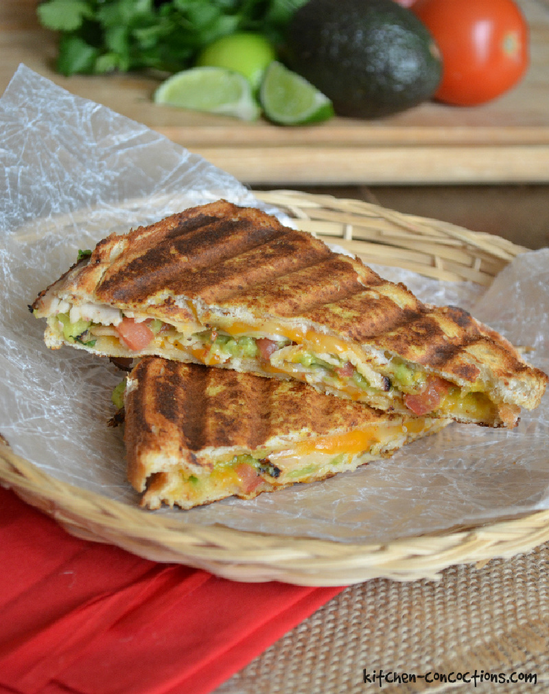 spicy southwestern turkey panini on a plate