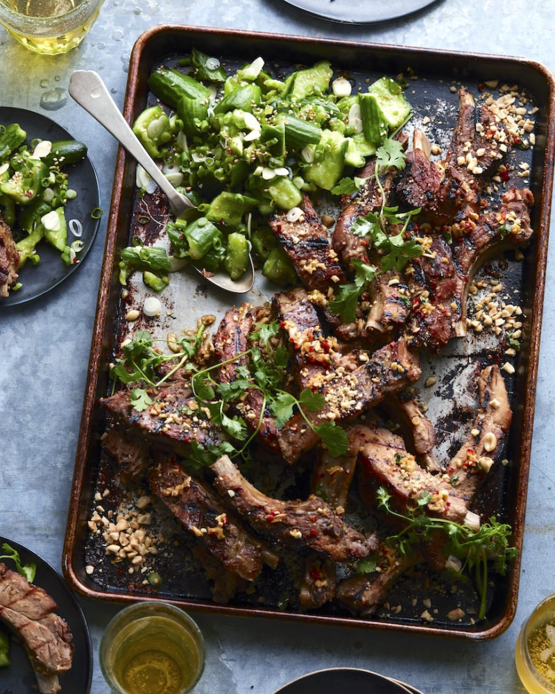 sheet pan with thai style baby back ribs