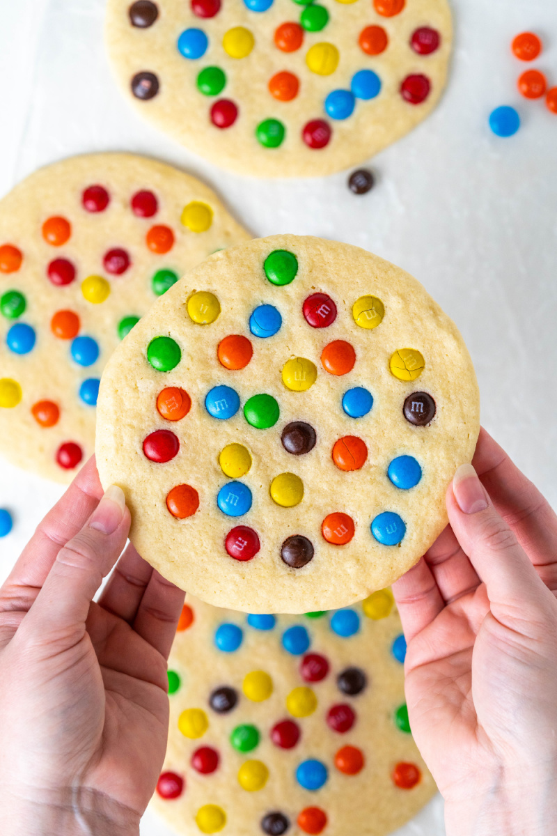 Giant M&M Chocolate Chip Cookies — Bless this Mess