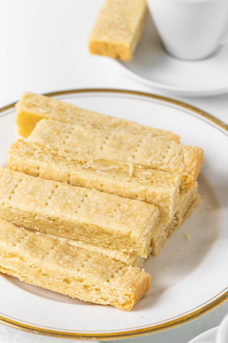 classic shortbread on a white plate