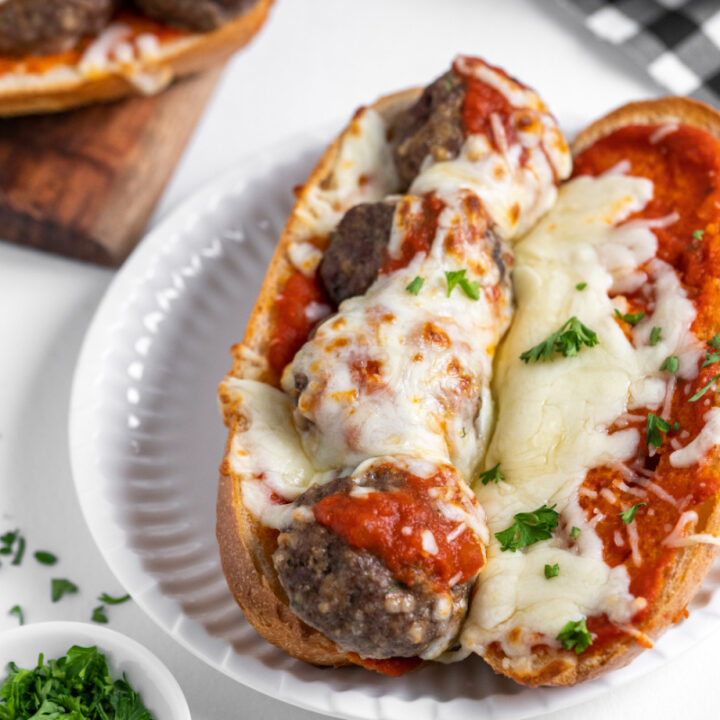 meatball sub on plate