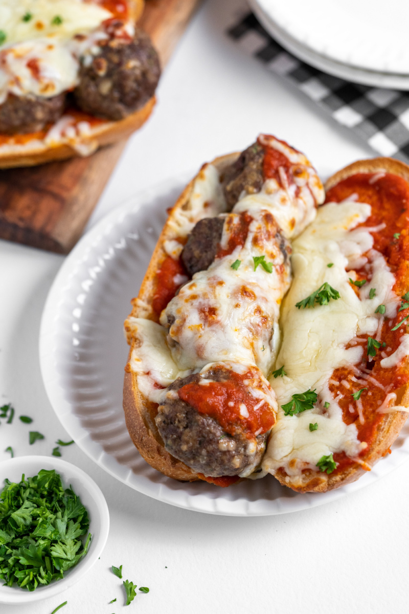 meatball sub on plate