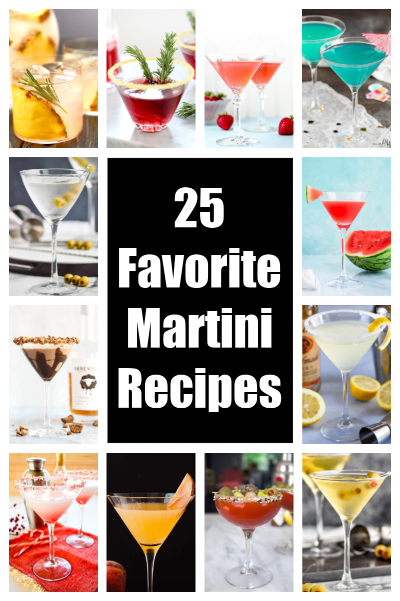 pinterest image for 25 favorite martini recipes