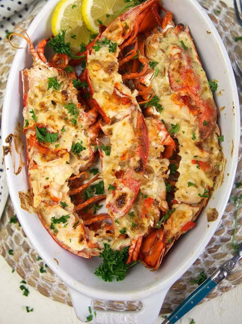 lobster thermidor in baking dish