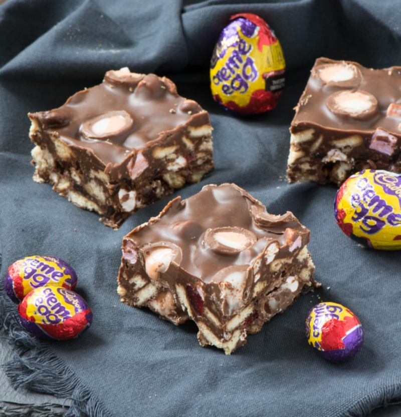 pieces of creme egg rocky road