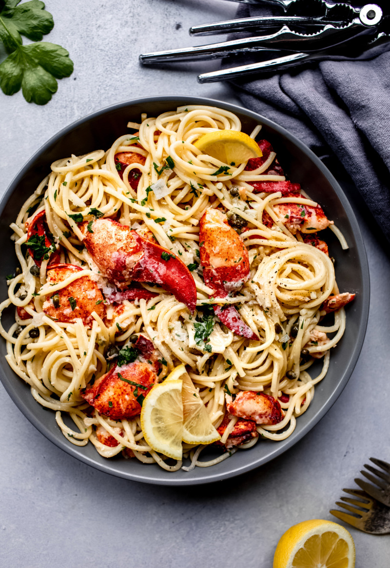 plate of lobster piccata