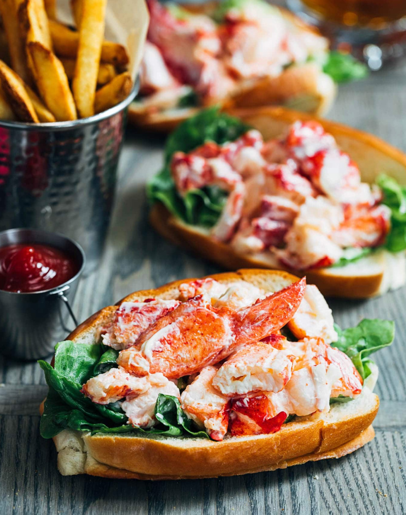 two maine lobster rolls